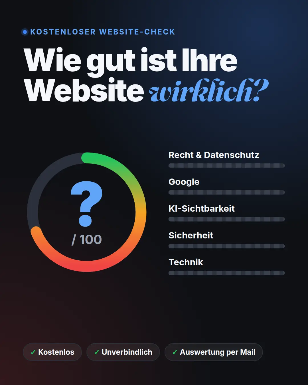 Kostenloser Website-Check — wie gut ist Ihre Website wirklich?