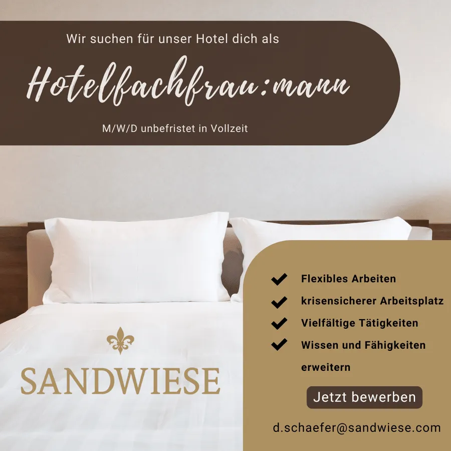 Weingut Sandwiese — Stellenanzeige Hotelfachfrau/-mann