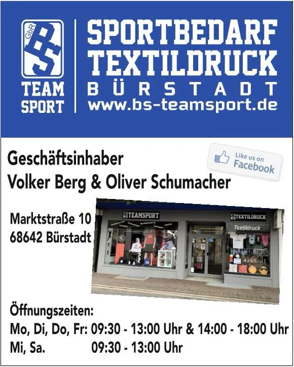 Teamsport Textildruck Bürstadt GbR — Anzeige