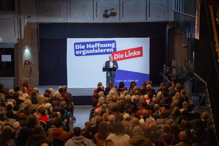 Gregor Gysi zu Gast bei Wahlkampfveranstaltung der Linken in Worms