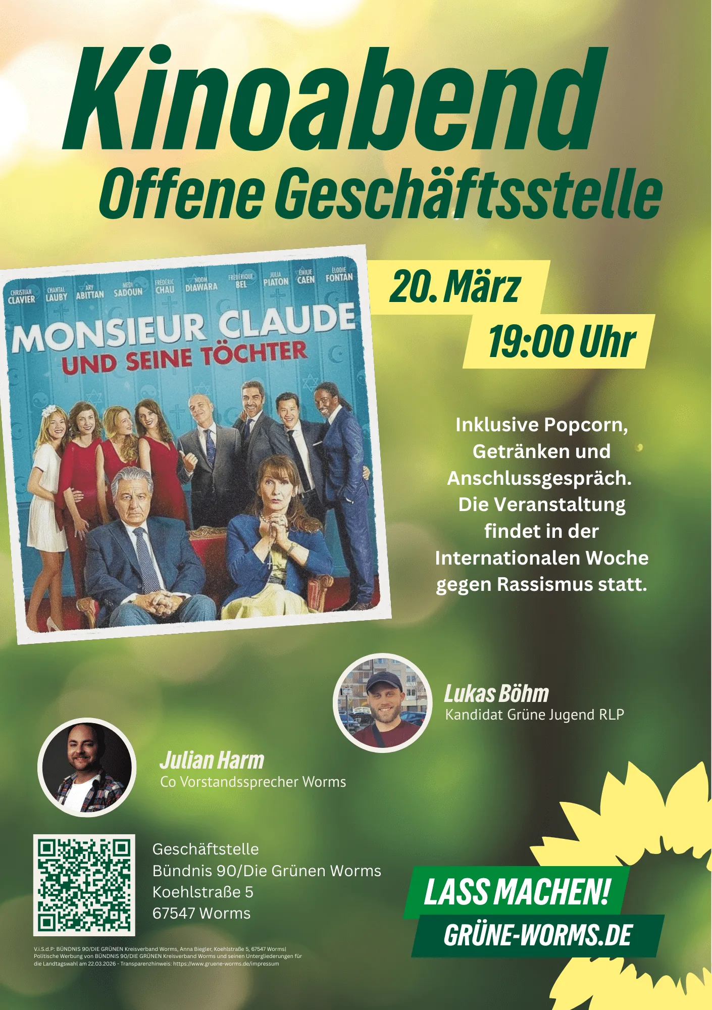 Kino gegen Rassismus: Grüne laden zum Filmabend in Worms