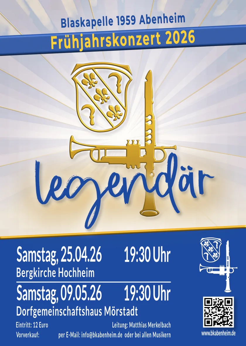 „Legendär“: Blaskapelle Abenheim lädt zu stimmungsvollen Frühjahrskonzerten ein