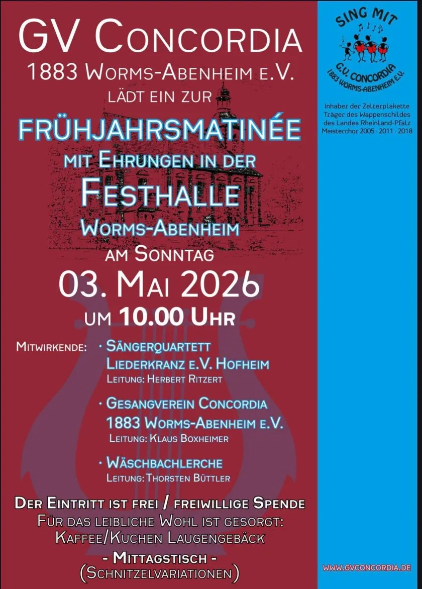 Musik und Gemeinschaft in Abenheim: Concordia lädt zur Frühjahrs-Matinée ein