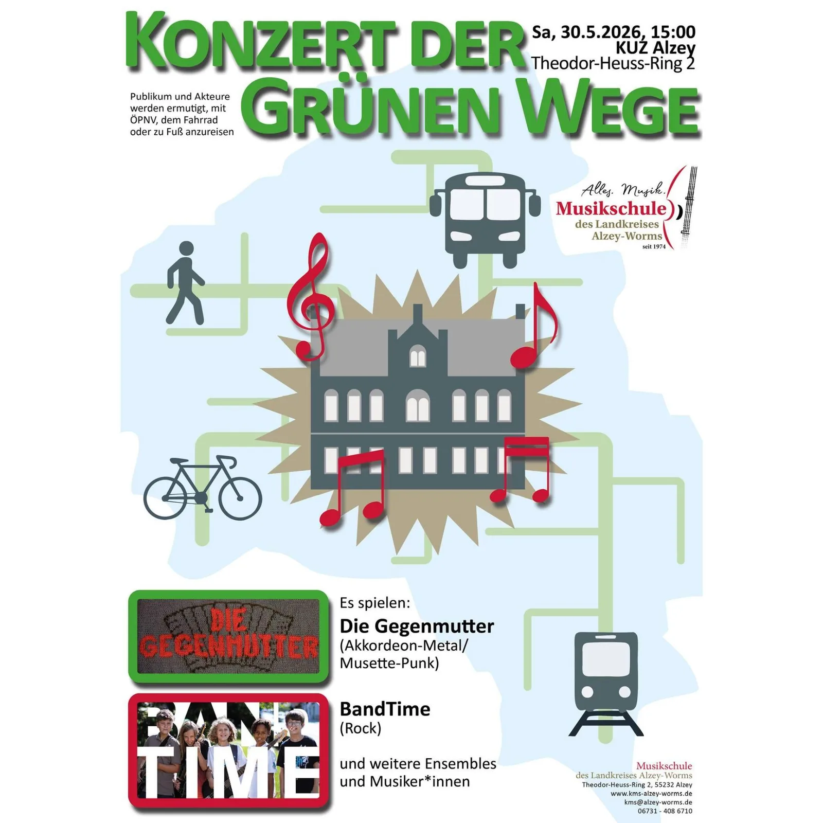 Plakat Konzert Grüne Wege