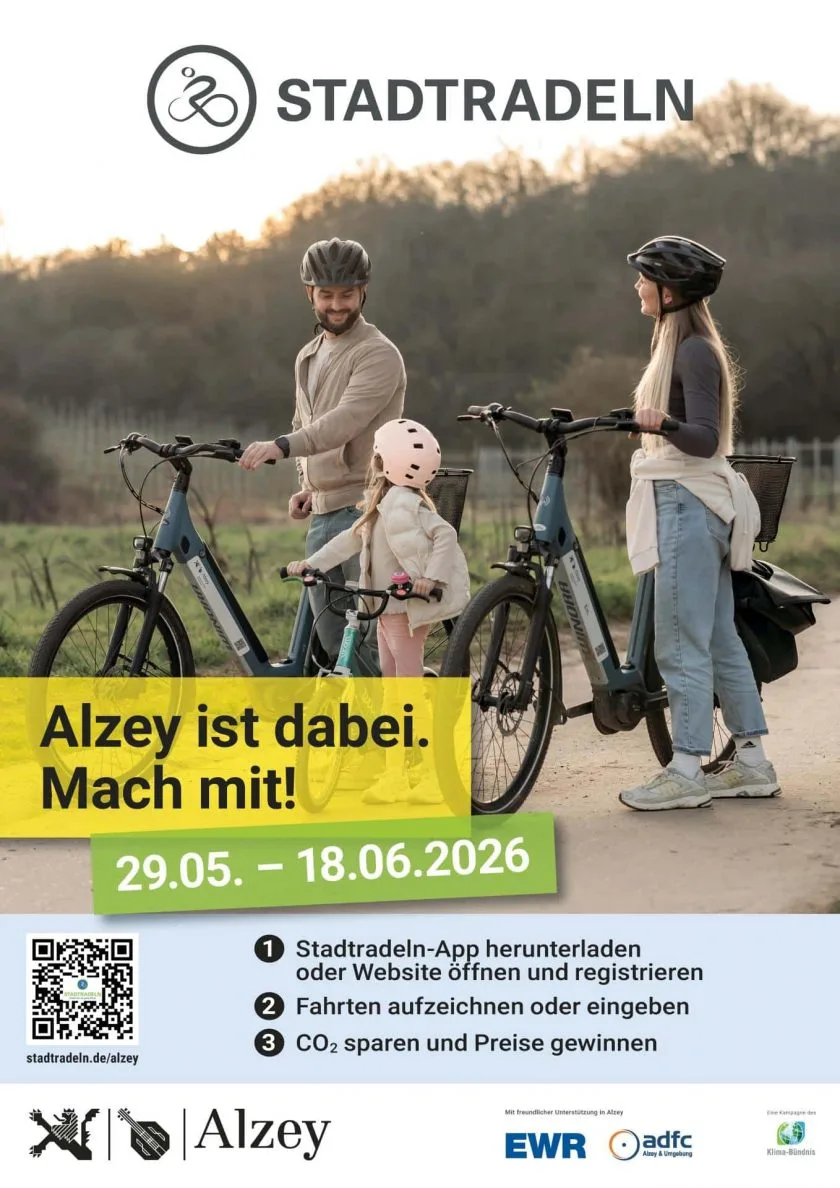 Alzey radelt wieder los: STADTRADELN 2026 startet mit Touren, Aktionen und Wettbewerb