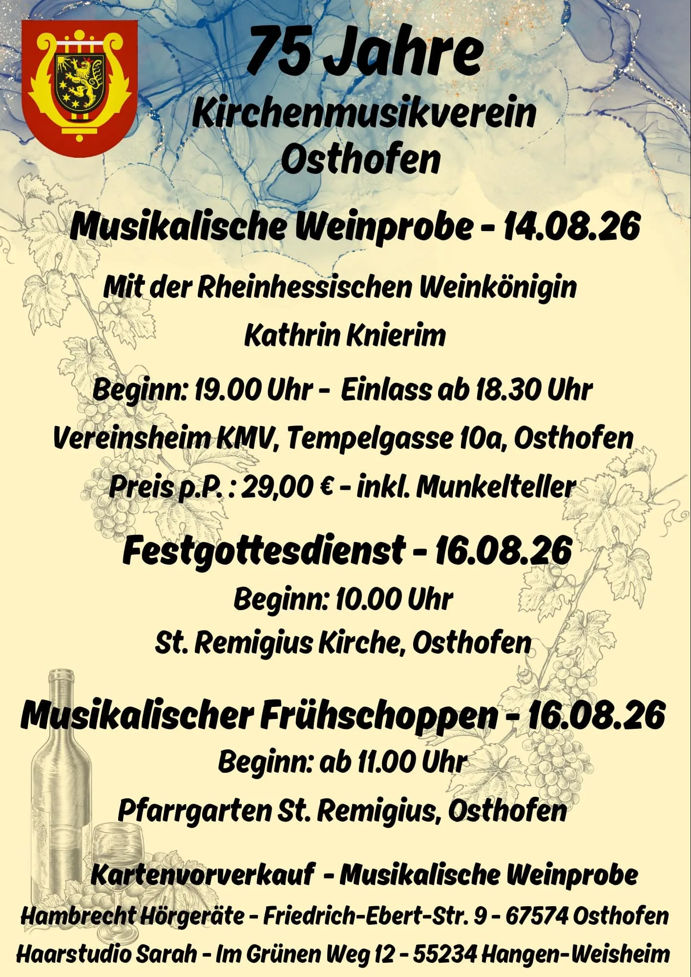 Plakat 75 Jahre KMVO