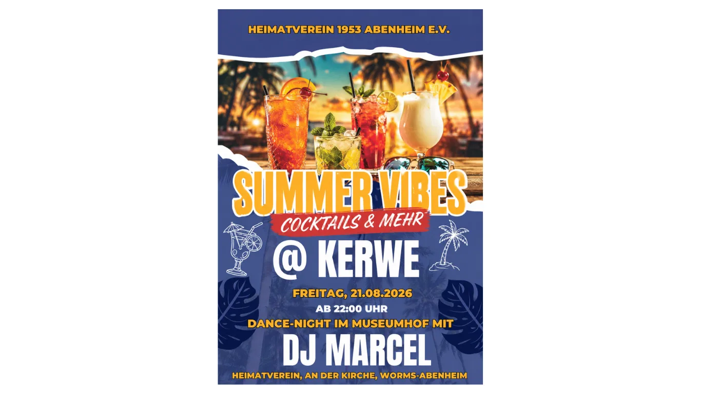 Sommer, Cocktails und Beats: Abenheim feiert die Kerwe mit einer besonderen Partynacht