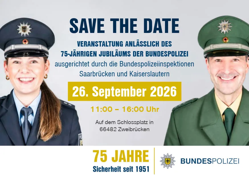 75 Jahre Bundespolizei: Zweibrücken lädt zum großen Tag der offenen Tür