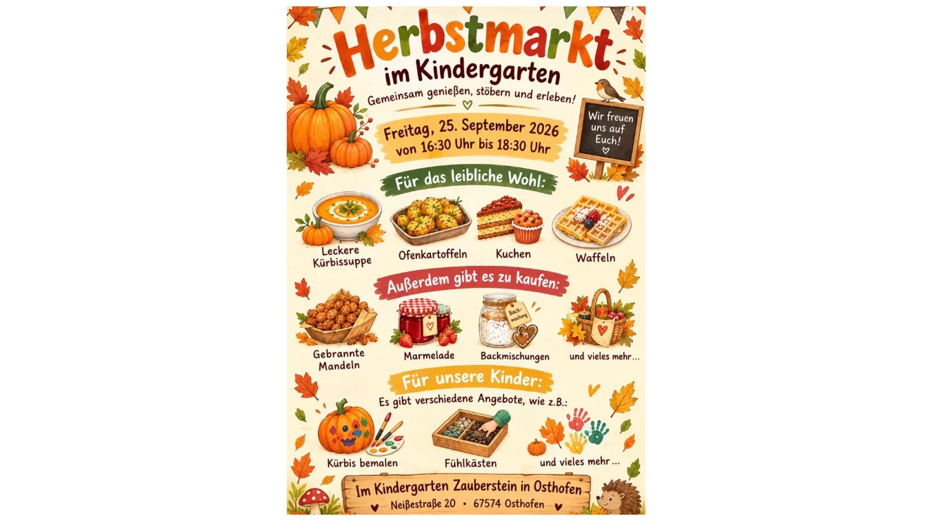 Herbstspaß für die ganze Familie: Kindergarten Zauberstein lädt zum Herbstmarkt ein