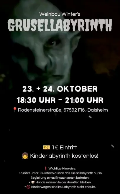 Halloween in Flörsheim-Dalsheim: Weinbau Winters Grusellabyrinth öffnet wieder seine Tore!