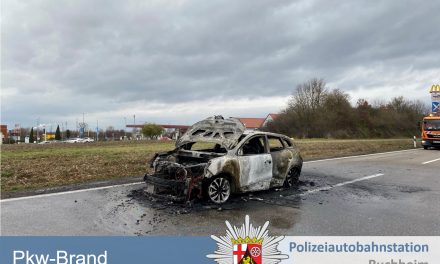 Ruchheim – Pkw Brand auf der A6 in der Ausfahrt Grünstadt