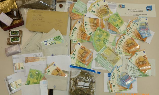 Nächster Zugriff der Gemeinsamen Ermittlungsgruppe Rauschgift in Münster – 33.000 Euro Bargeld und ein Kilogramm Cannabis beschlagnahmt