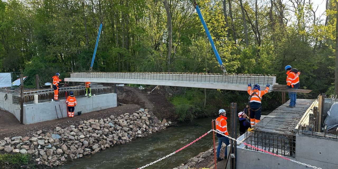 Neue Wirtschaftswegbrücke in Worms-Pfeddersheim