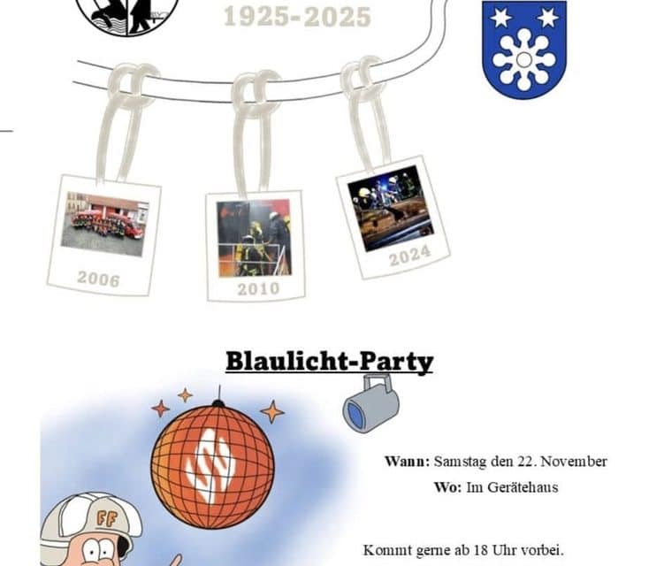 100 Jahre Feuerwehr Mörstadt – Jubiläumsjahr endet mit Blaulicht-Party