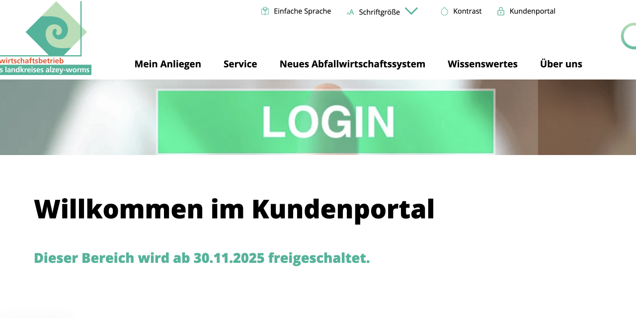 Neues Kundenportal der AWB ab 30. November online