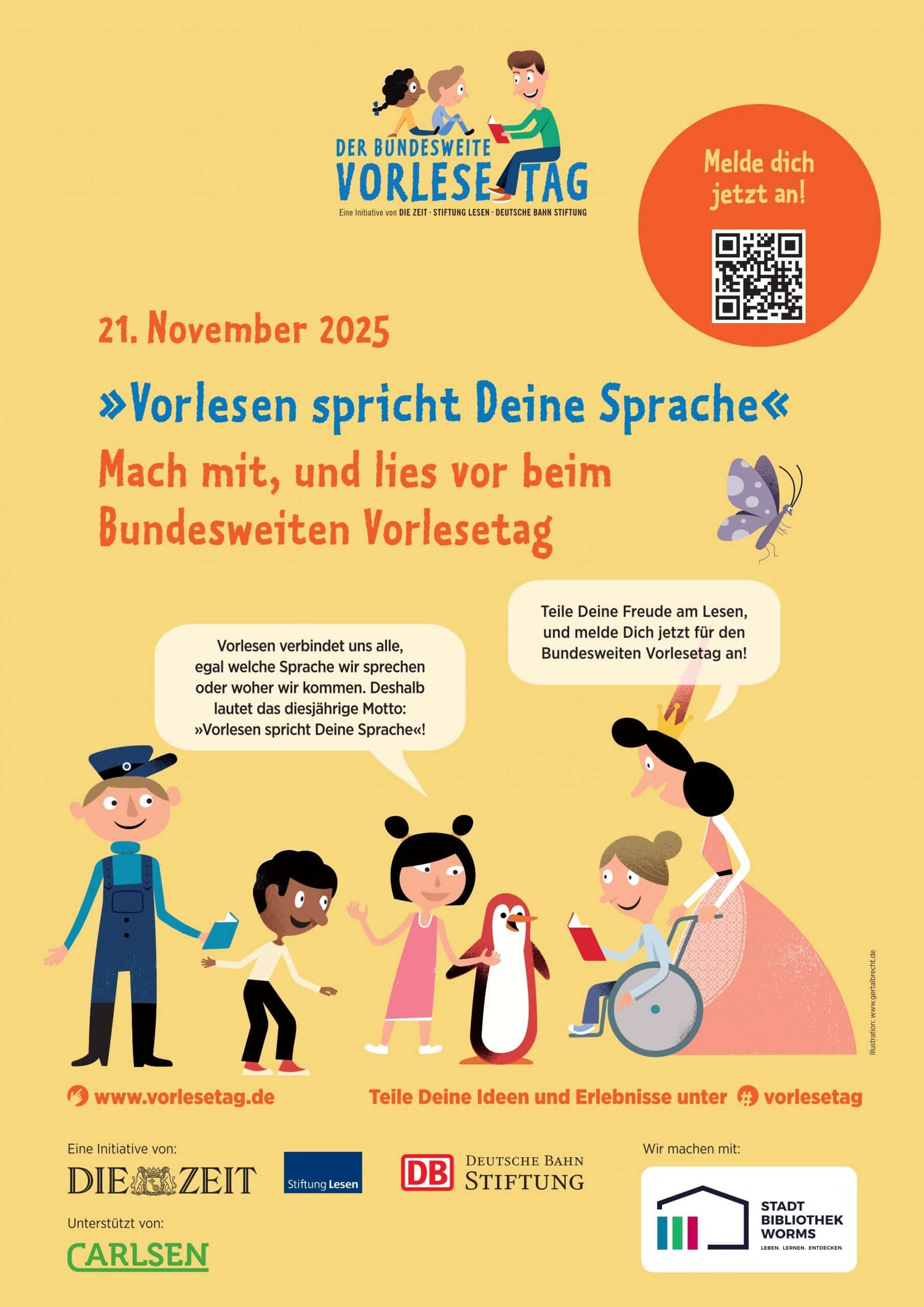 Ein Zeichen fürs Lesen: Stadtbibliothek Worms macht mit beim Bundesweiten Vorlesetag