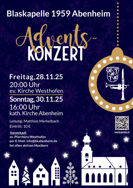Adventskonzert der Blaskapelle 1959 Abenheim – Musik, die Herzen erwärmt