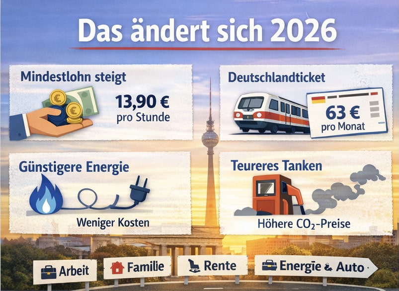 Neues Jahr, neue Regeln: Das ändert sich 2026 für Bürgerinnen und Bürger