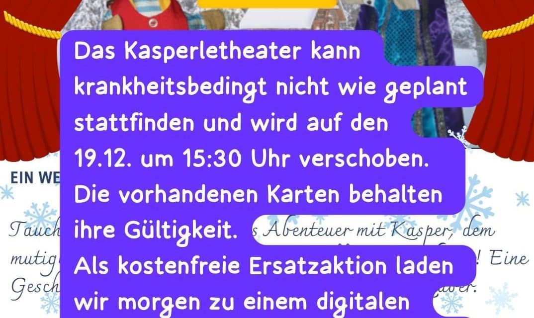 Neuer Termin steht fest: „Kasper & der Eiszauberer“ kommt am 19. Dezember