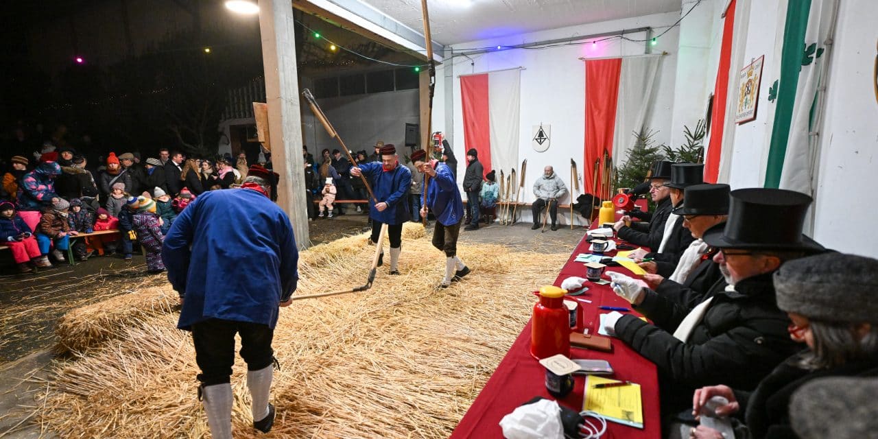 Neue Disziplin begeistert beim Dreikönigsdreschen in Westhofen