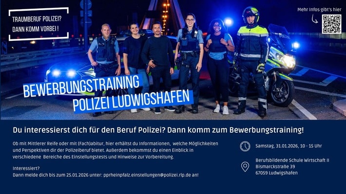 Starte deine Karriere bei der Polizei Rheinland-Pfalz – krisensicher, spannend, mitten im Team!