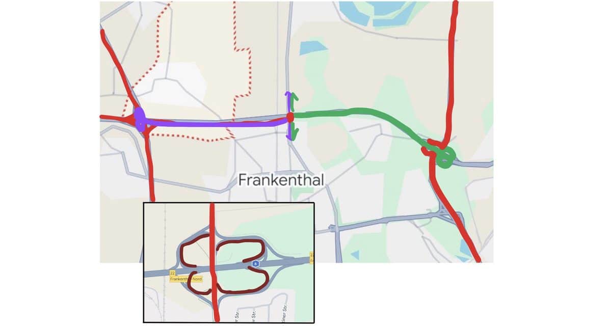 L523 bei Frankenthal-Nord zwei Samstage lang voll gesperrt – Umleitungen eingerichtet