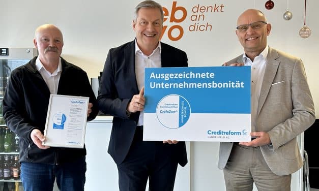Zuverlässig und stark: ebwo erneut CrefoZert-prämiert