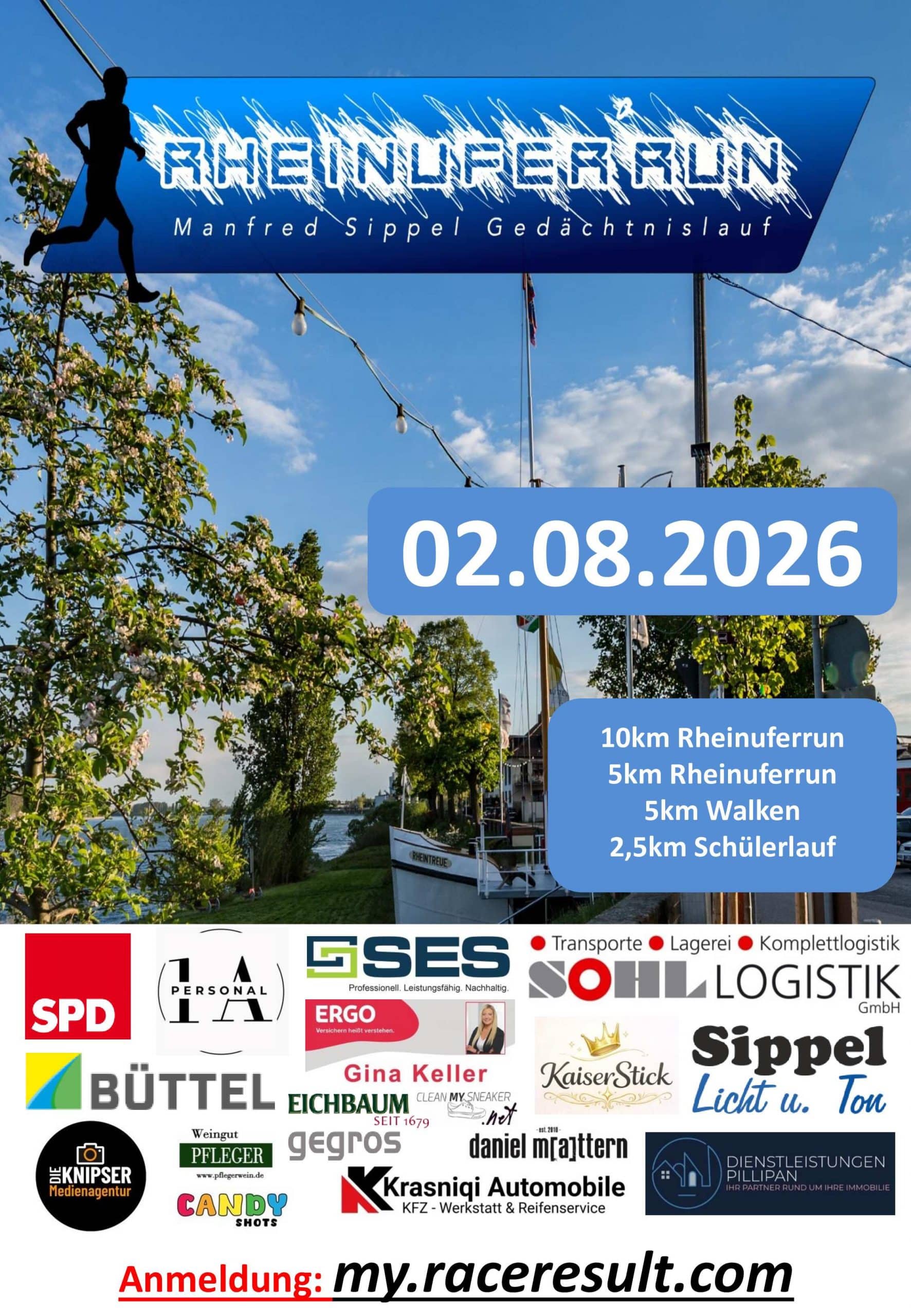 Rheinuferrun in Worms: Lauf-Event für alle Altersklassen am Rheinufer