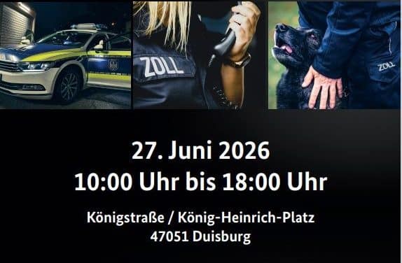 Infomeile, Einsatzshows und Karrierechancen: Zoll präsentiert sich in Duisburg