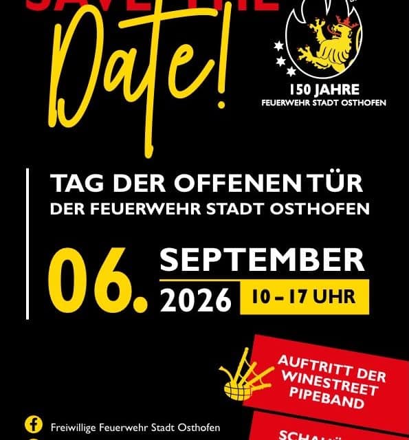 150 Jahre Feuerwehr Osthofen: Tag der offenen Tür lädt zu einem erlebnisreichen Familientag ein