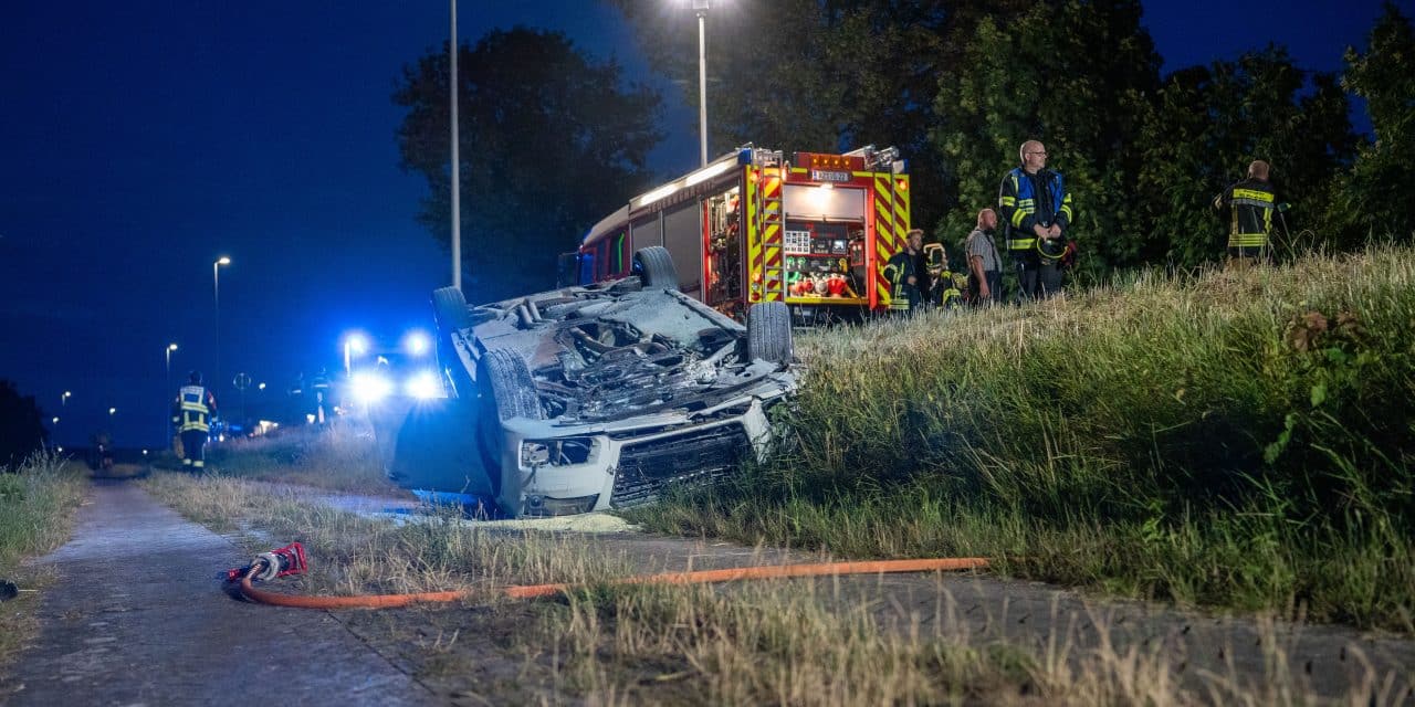 Auto überschlägt sich bei Monsheim – Fahrer offenbar alkoholisiert unterwegs