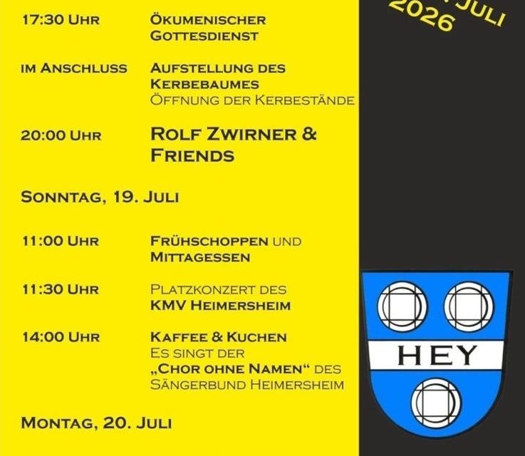 Heimersheimer Kerb 2026 – Drei Tage Tradition, Musik und geselliges Miteinander