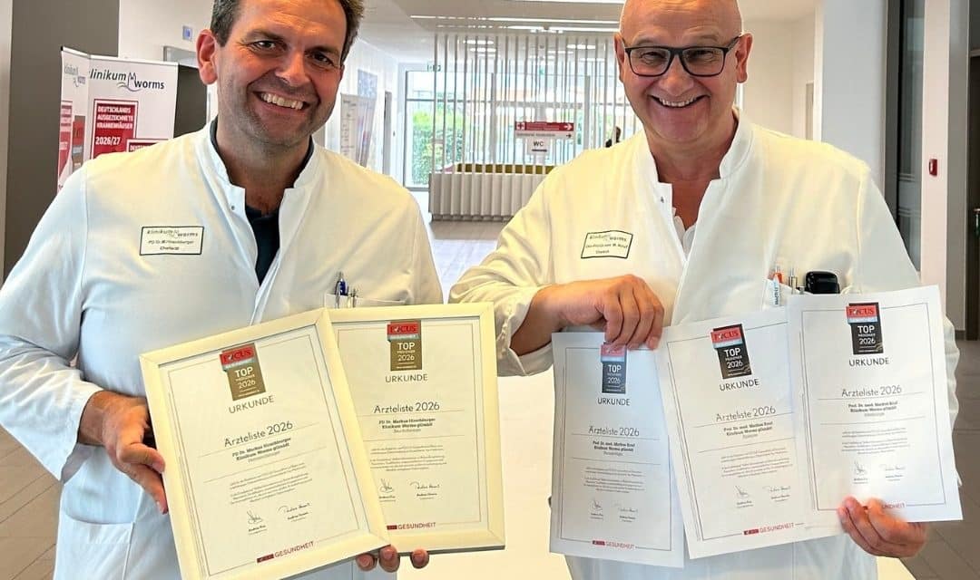 Zwei Chefärzte des Klinikums Worms erneut als Deutschlands Top-Mediziner ausgezeichnet